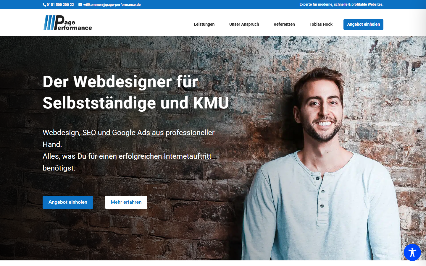 Startseite von Page Performance | Tobias Hock, SEO-Agentur in Aschaffenburg