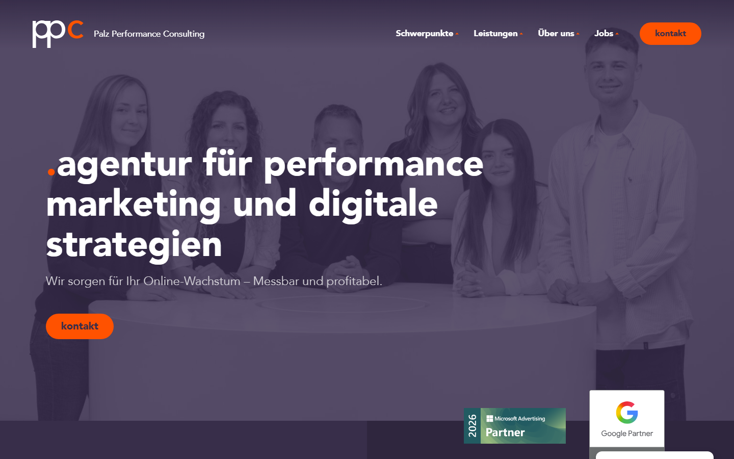 Startseite von Palz Performance Consulting, SEO-Agentur in Saarbrücken