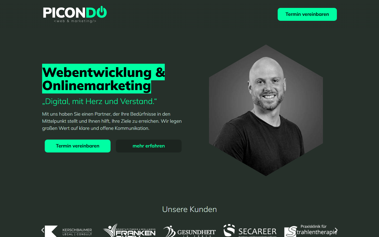 Startseite von picondo, SEO-Agentur in Fürth