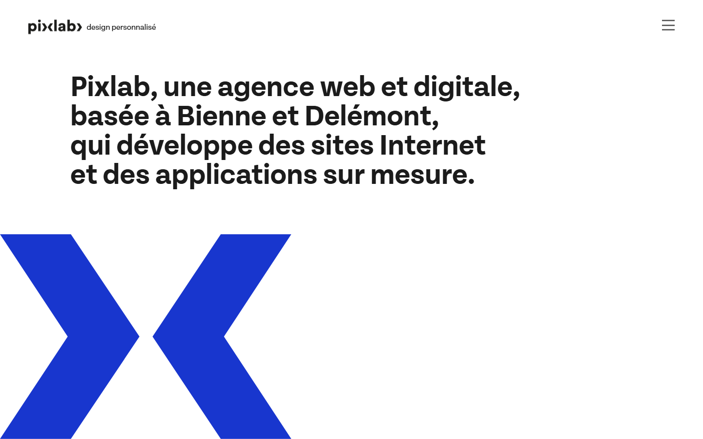 Startseite von Pixlab - Agence web, SEO-Agentur in Biel