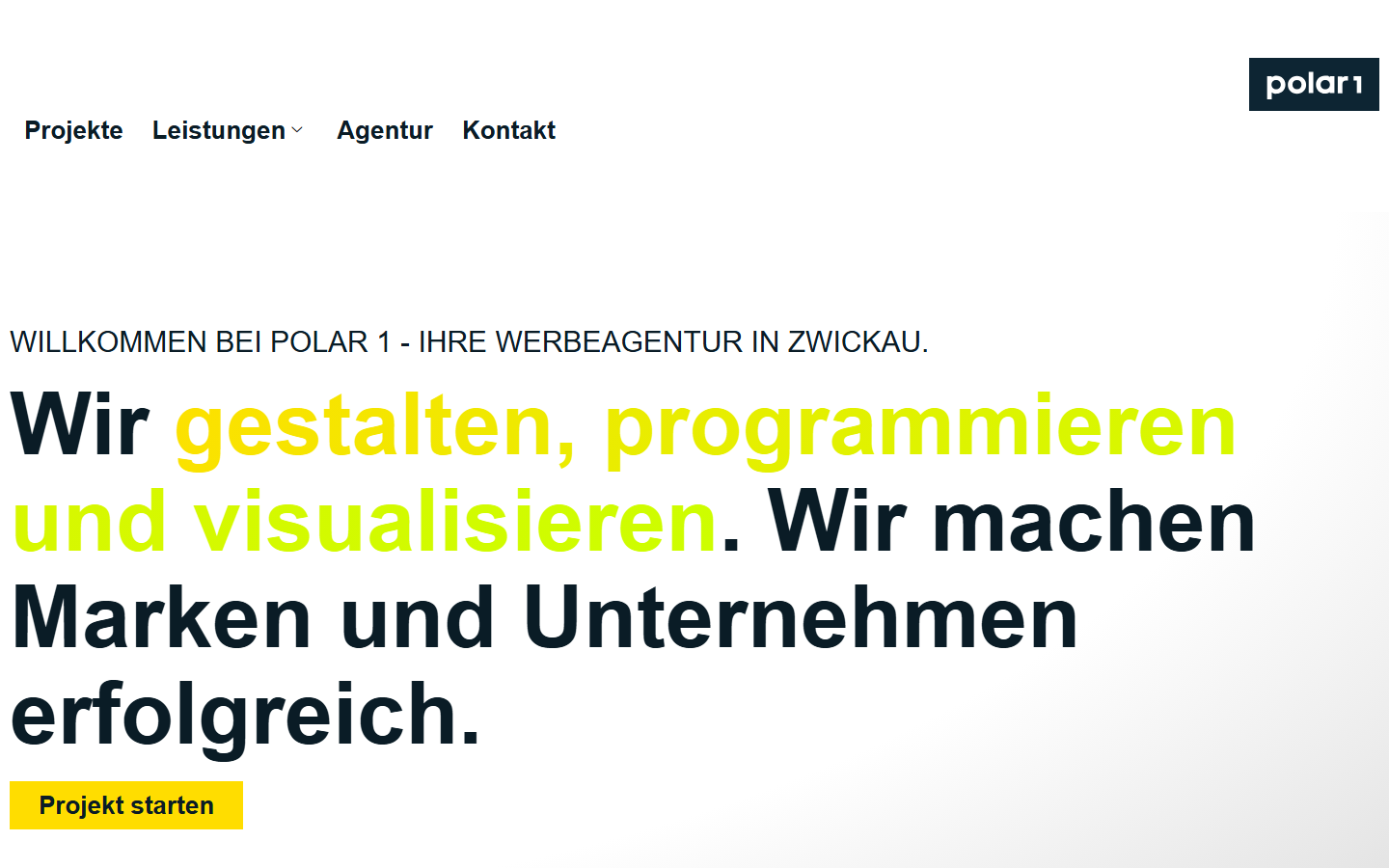 Startseite von polar|1 - Agentur für Kommunikation und Design GmbH, SEO-Agentur in Zwickau