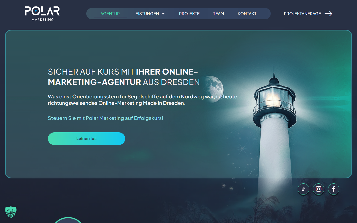 Startseite von Polar Marketing GmbH, SEO-Agentur in Sachsen