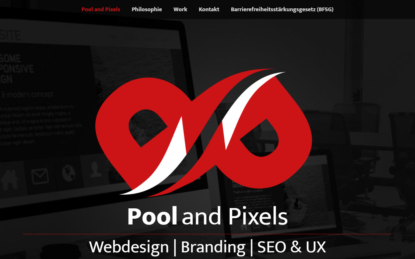 Startseite von Pool and Pixels | Webdesign & Branding, SEO-Agentur in Plauen