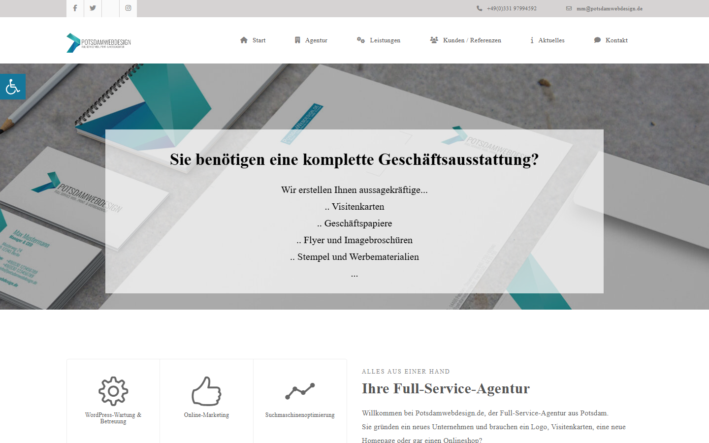 Startseite von Potsdamwebdesign, SEO-Agentur in Potsdam