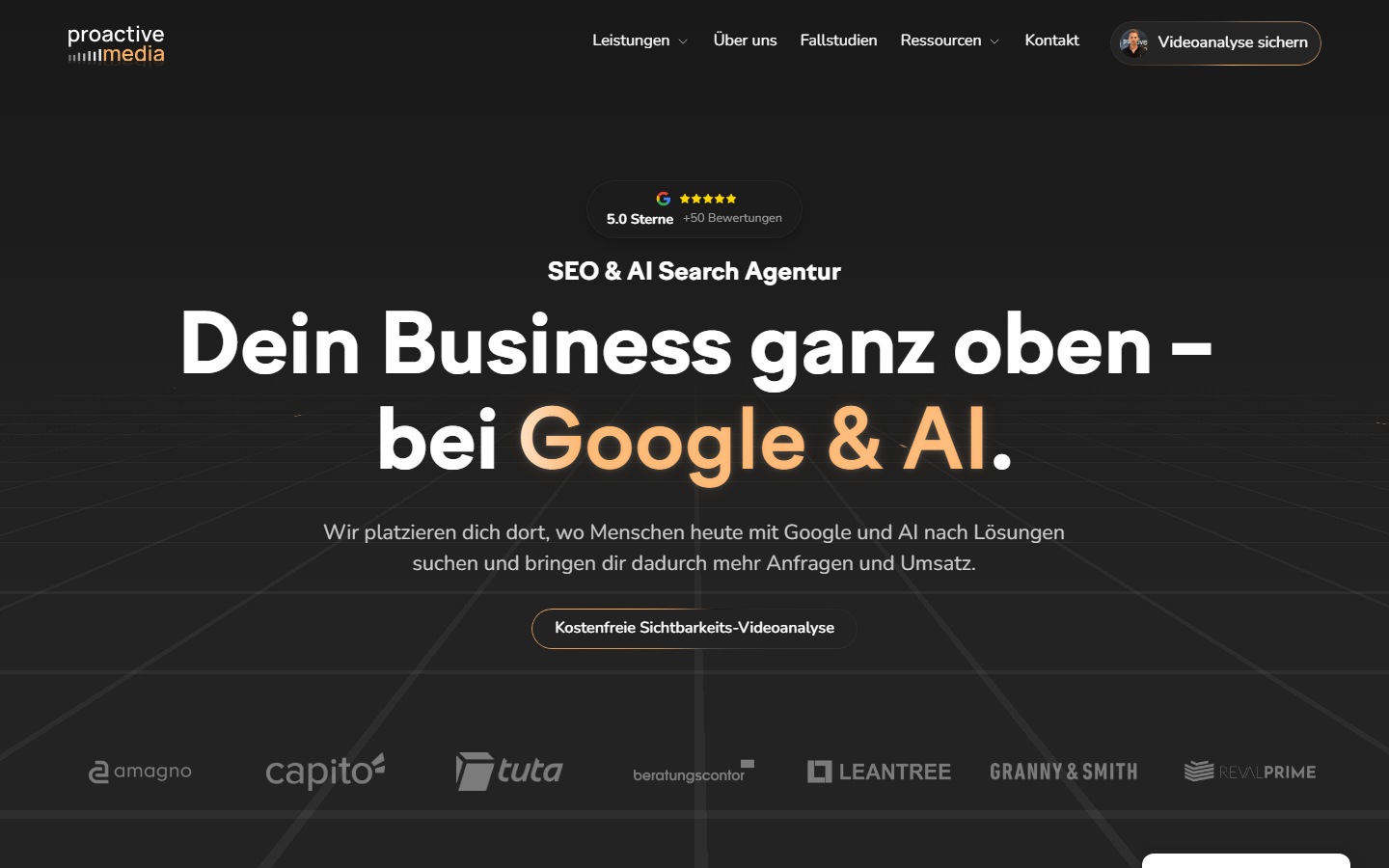 Startseite von Proactive Media GmbH, SEO-Agentur in Oldenburg