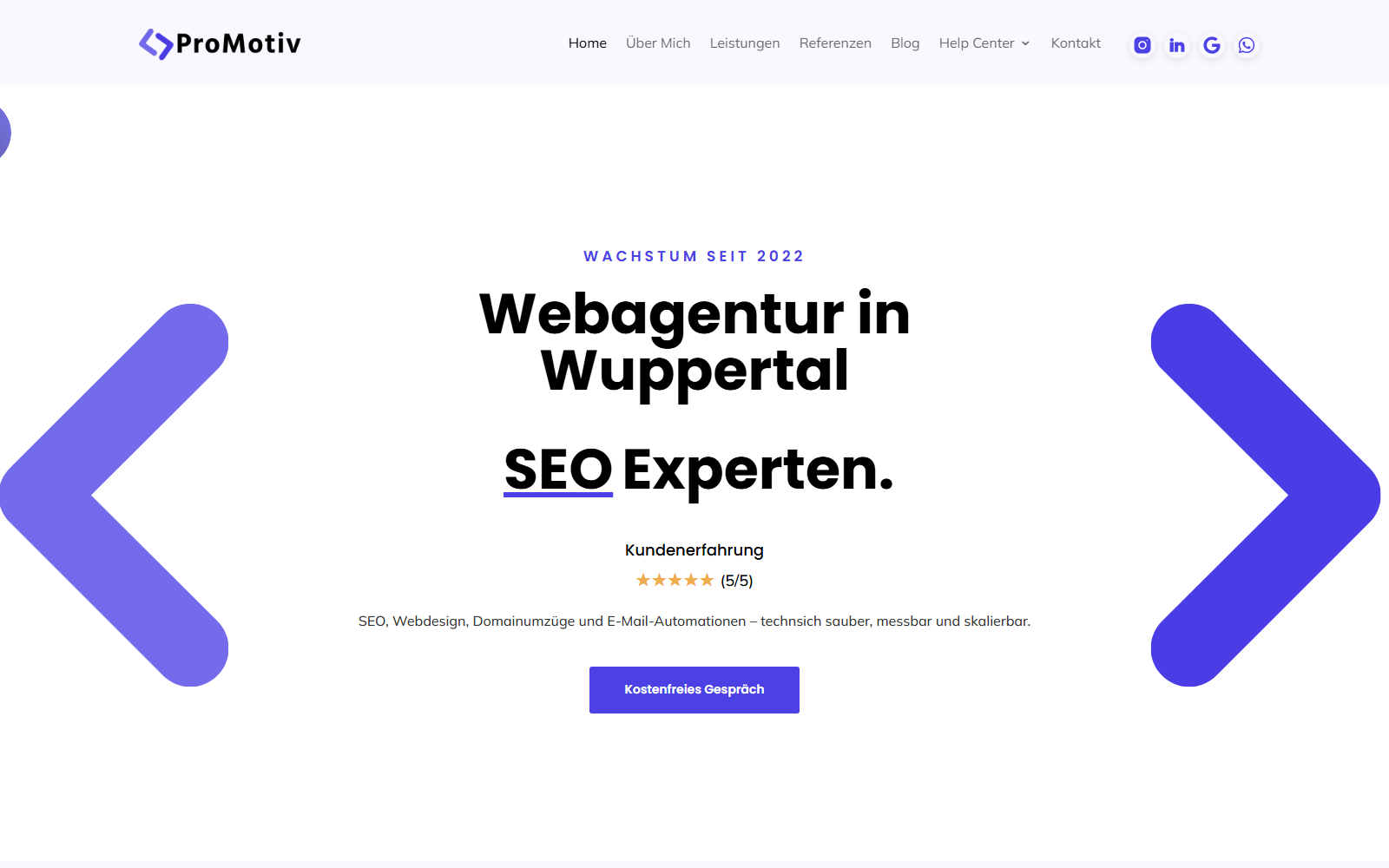 Startseite von pro-motiv — Webagentur Wuppertal, SEO-Agentur in Wuppertal