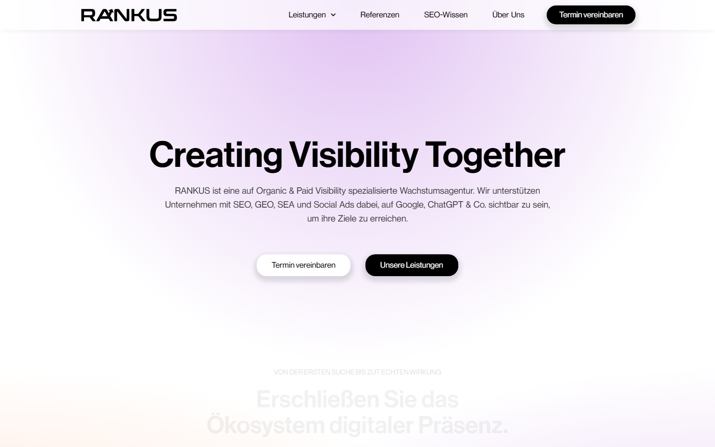 Startseite von RANKUS Media, SEO-Agentur in Bamberg