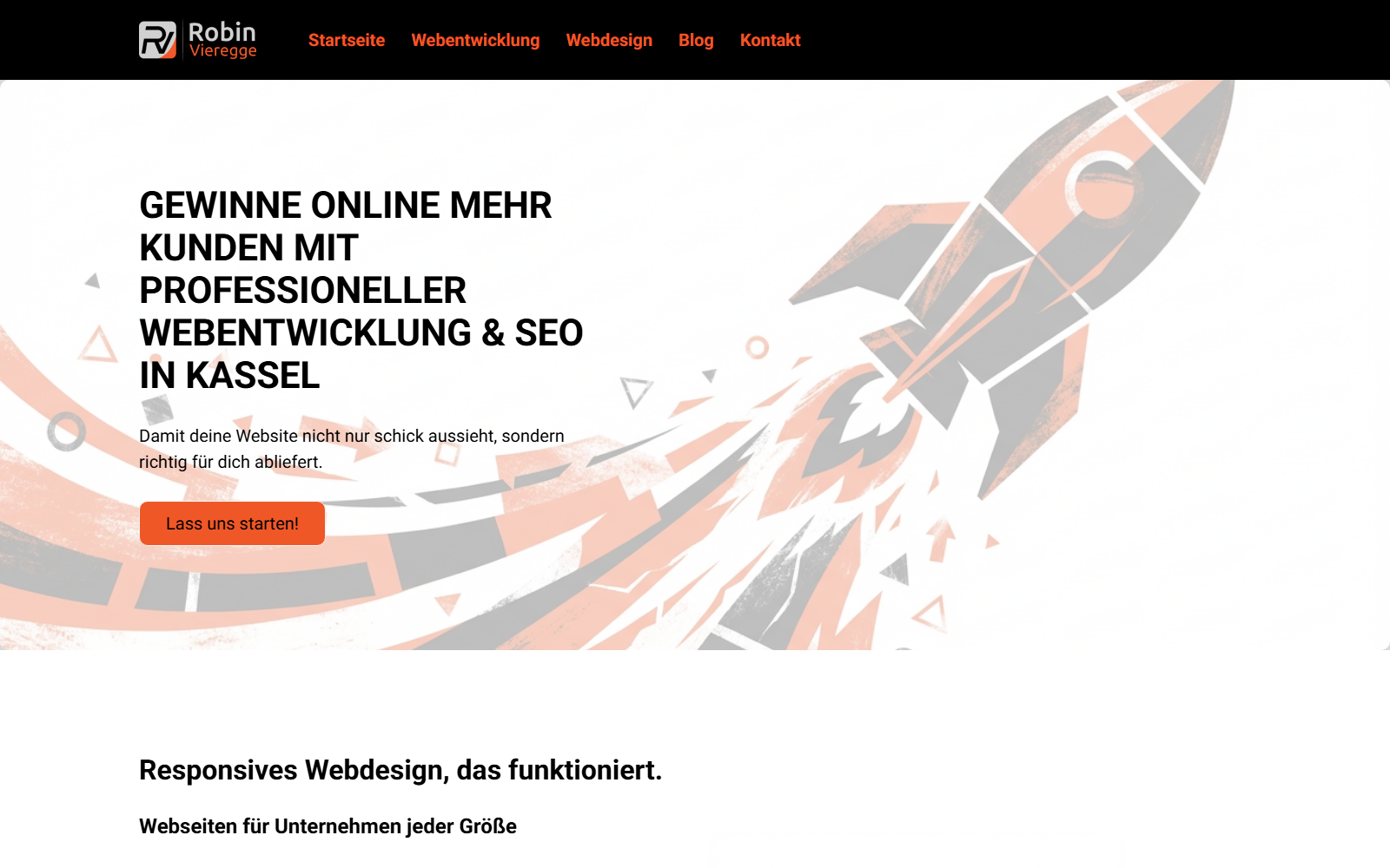Startseite von Robin Vieregge, SEO-Agentur in Kassel