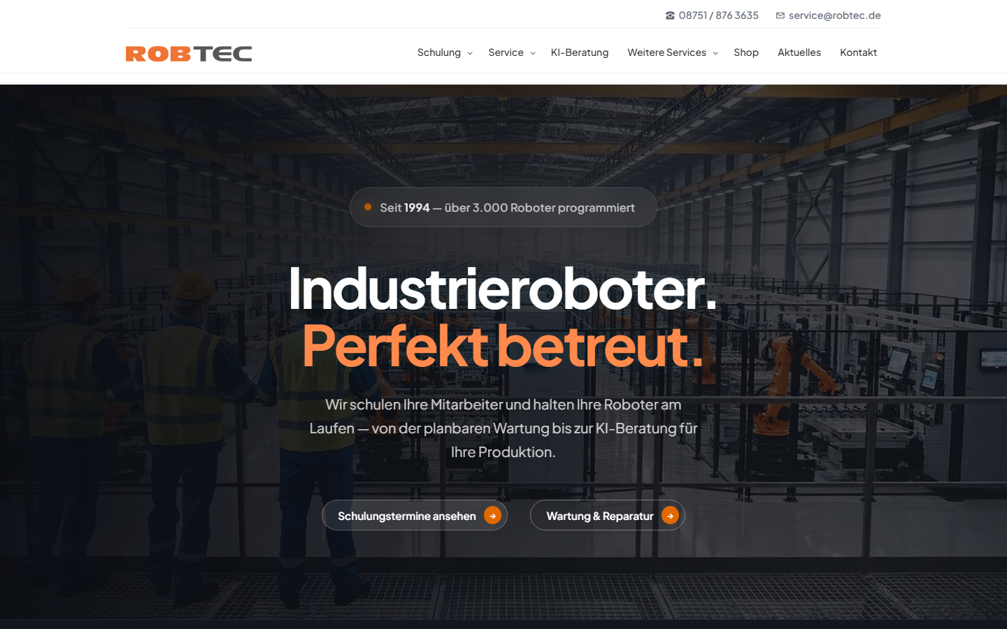 Startseite von ROBTEC GmbH, KI-Beratung in Bayern