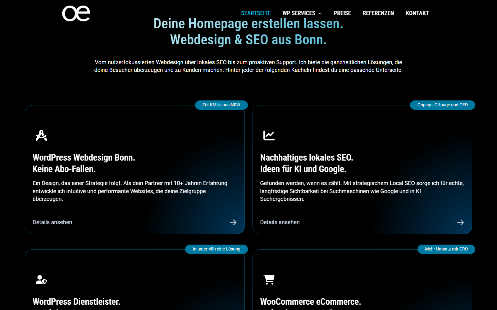 Startseite von Röhler (roehler.nrw), SEO-Agentur in Bonn