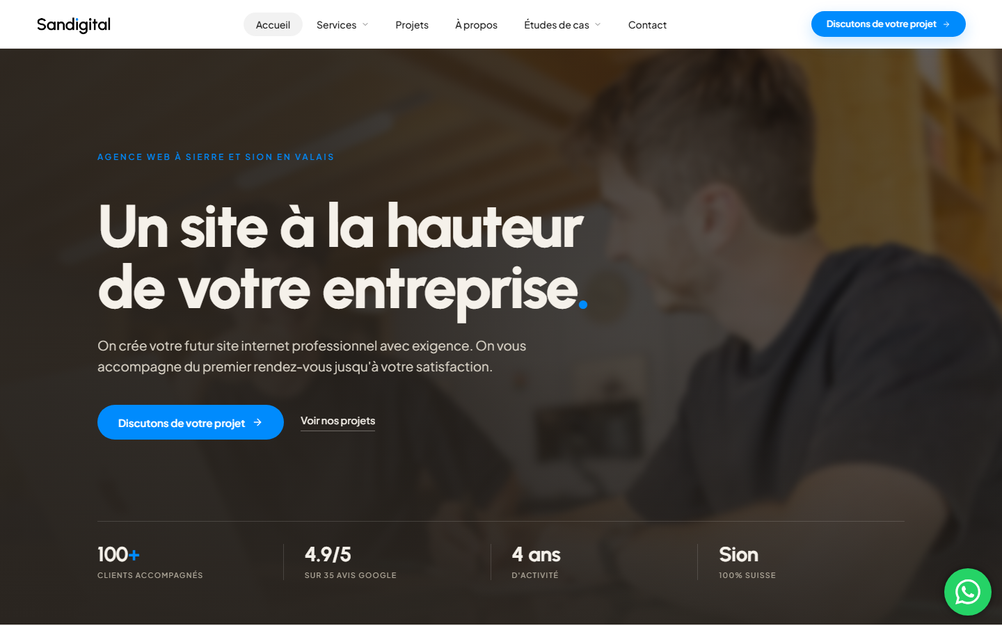 Startseite von Sandigital, SEO-Agentur in Sion
