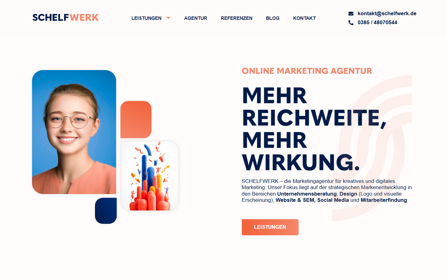 Startseite von SCHELFWERK Gesellschaft für mediale Kommunikation mbH, SEO-Agentur in Schwerin