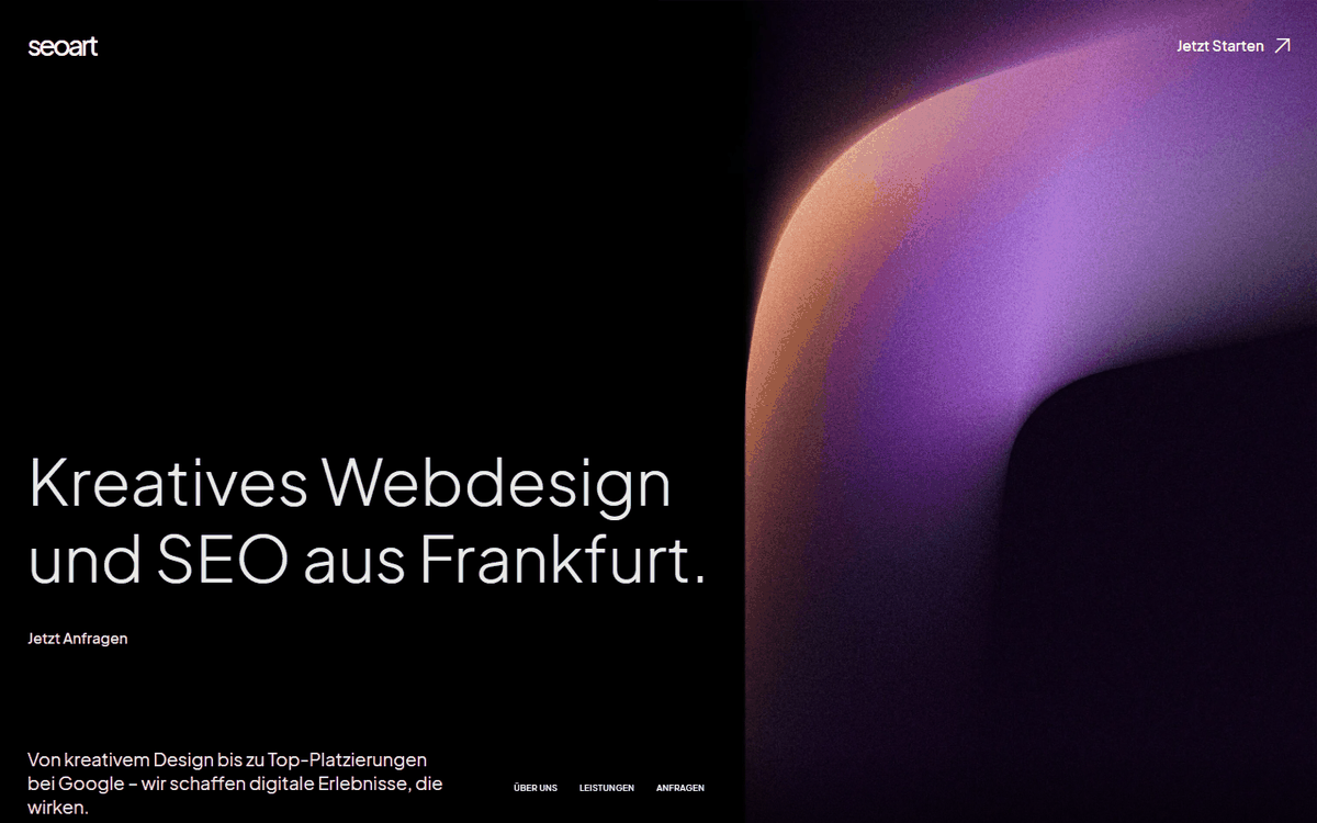 Startseite von seoart, SEO-Agentur in Frankfurt