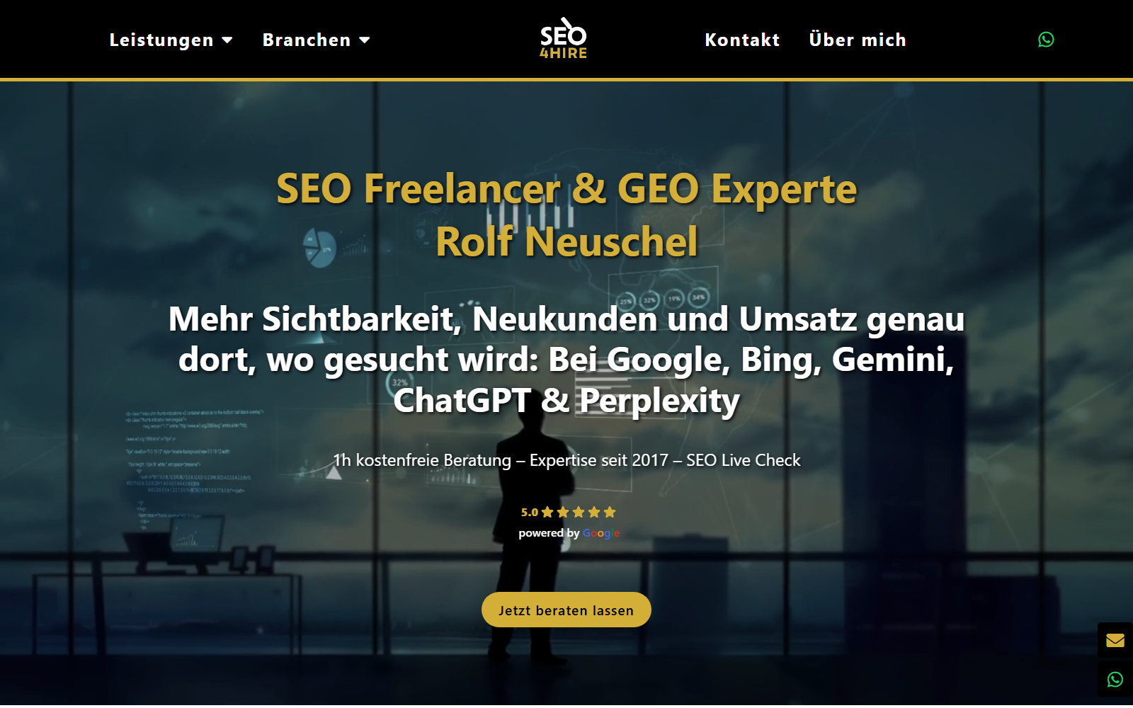 Startseite von SEO4HIRE (Rolf Alter), SEO-Agentur in Rostock