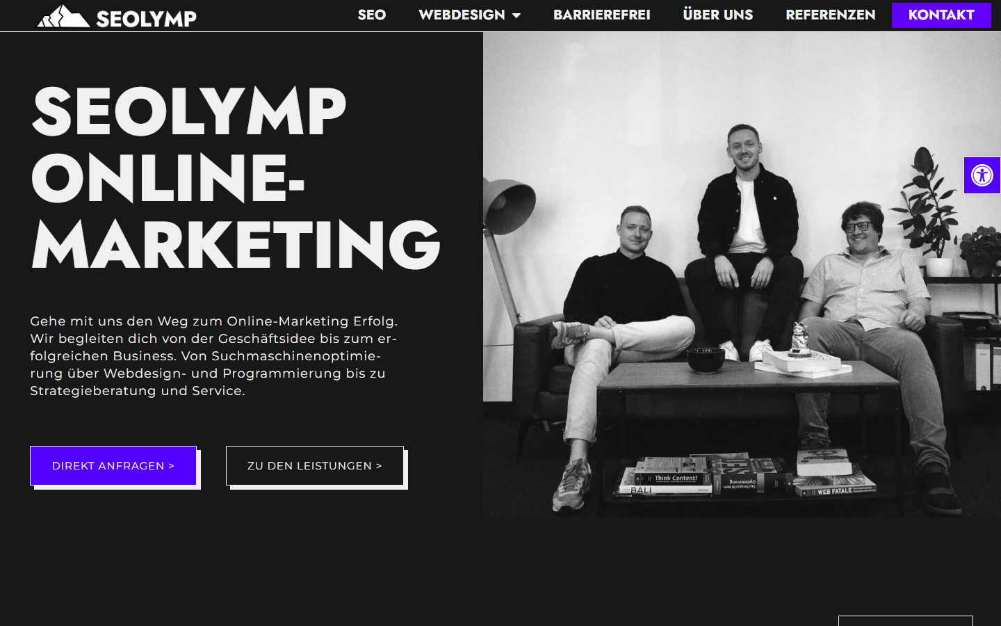 Startseite von SEOLYMP Online-Marketing, SEO-Agentur in Halle