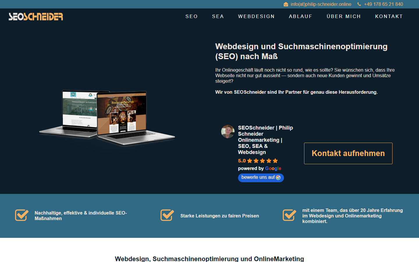 Startseite von Philip Schneider, SEO-Agentur in Gelsenkirchen