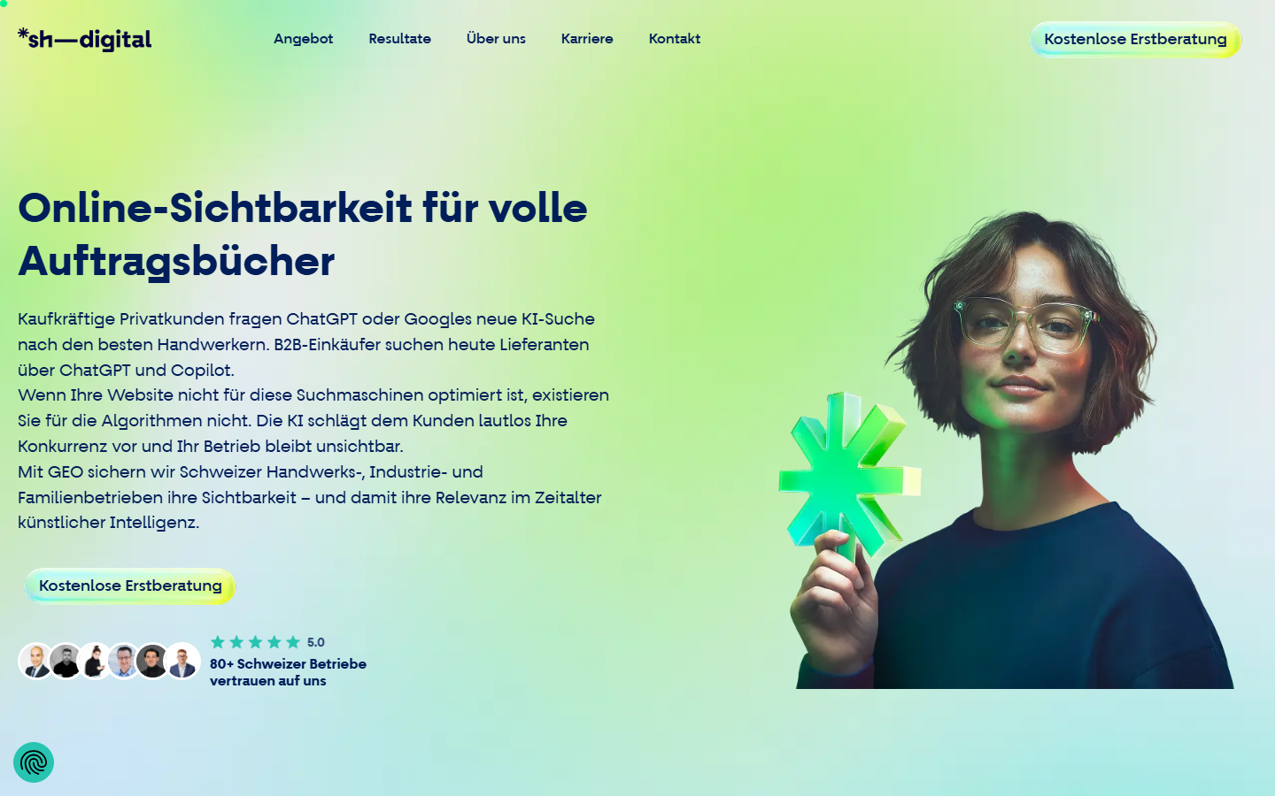 Startseite von SH Digital GmbH, SEO-Agentur im Thurgau