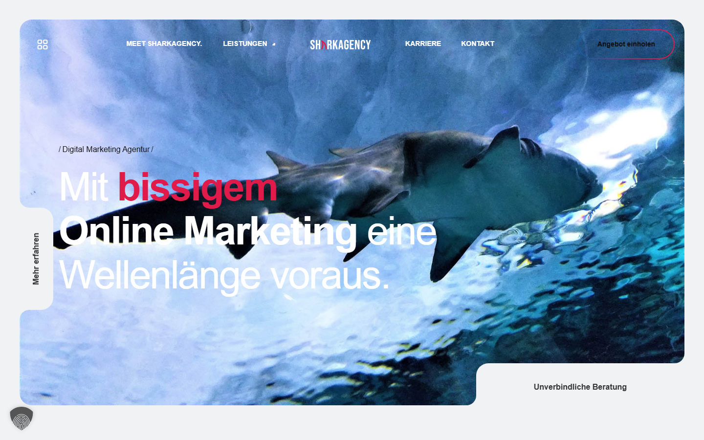 Startseite von SharkAgency GmbH, SEO-Agentur in Heidelberg
