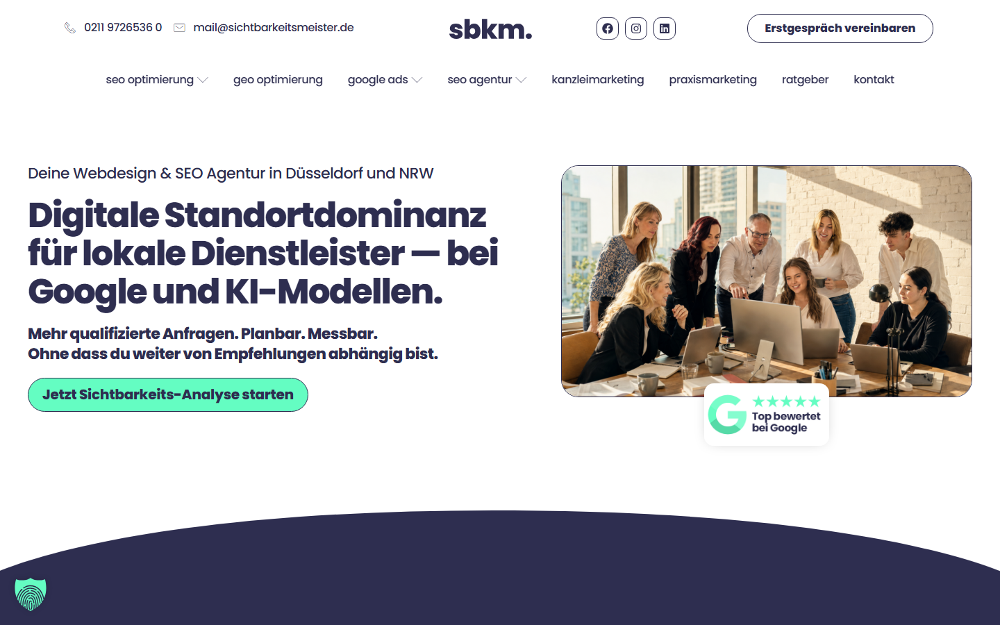 Startseite von Sichtbarkeitsmeister GmbH - Webdesign - Local Seo & Google Ads Agentur in Hamm, SEO-Agentur in Hamm