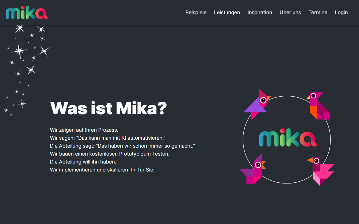 Startseite von Simple Tools GmbH (Mika), KI-Agentur in München