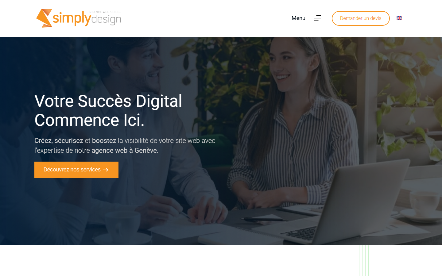 Startseite von Simply Design, SEO-Agentur in Genf