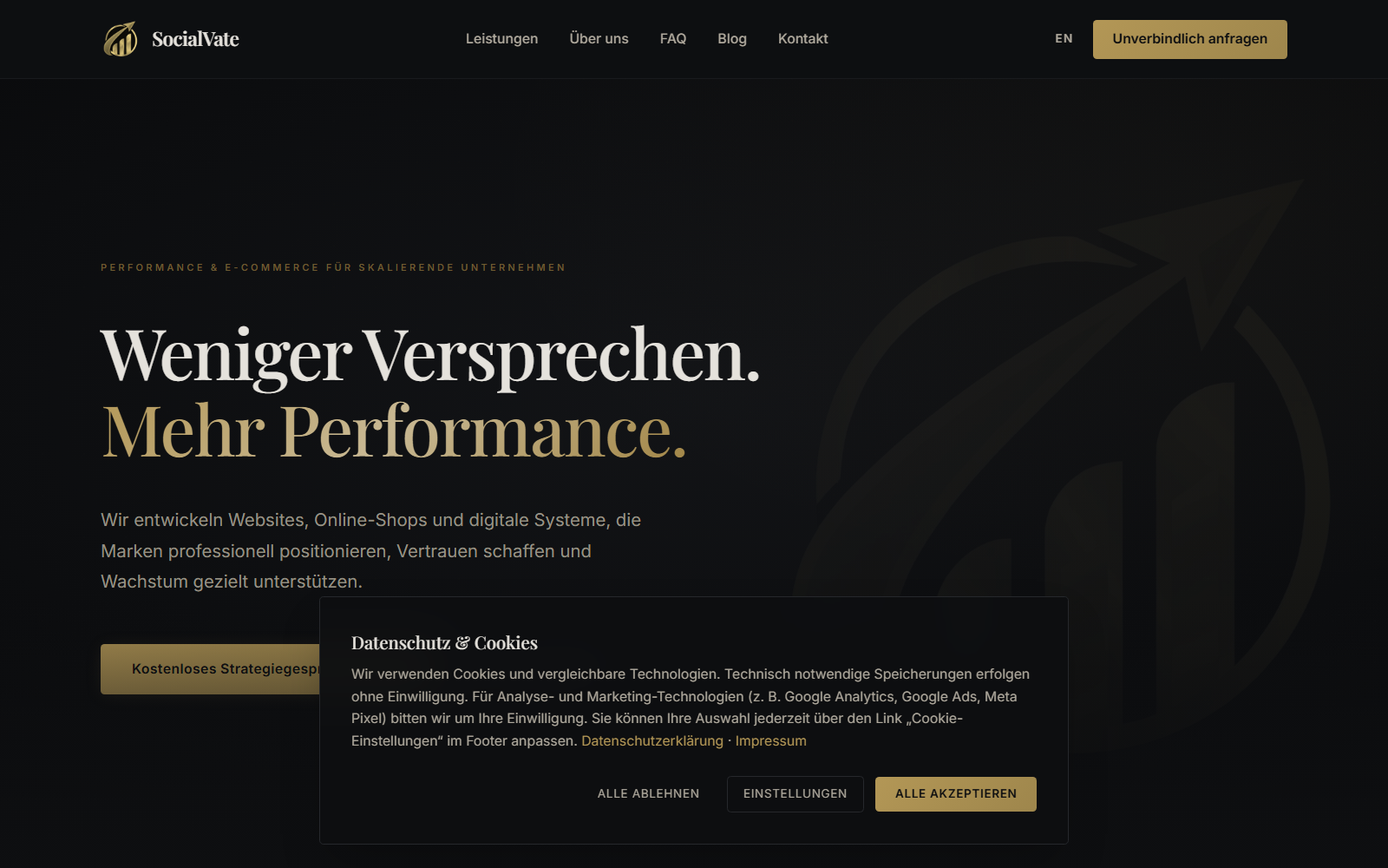 Startseite von SocialVate | E-Commerce & Marketing Agentur, SEO-Agentur in Marburg