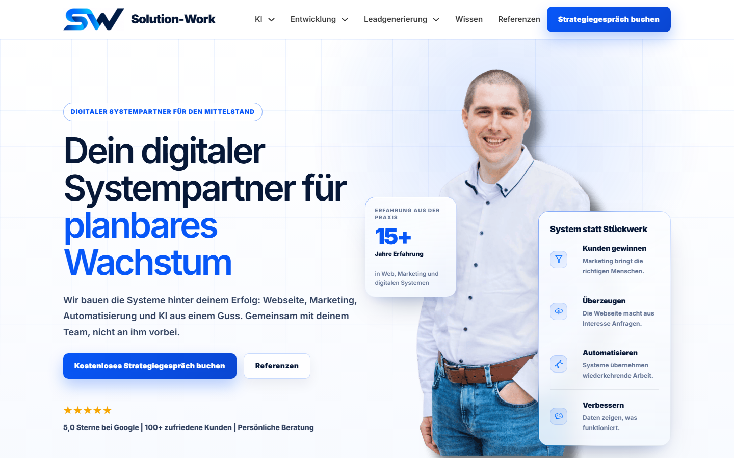 Startseite von Solution-Work, SEO-Agentur in Mannheim