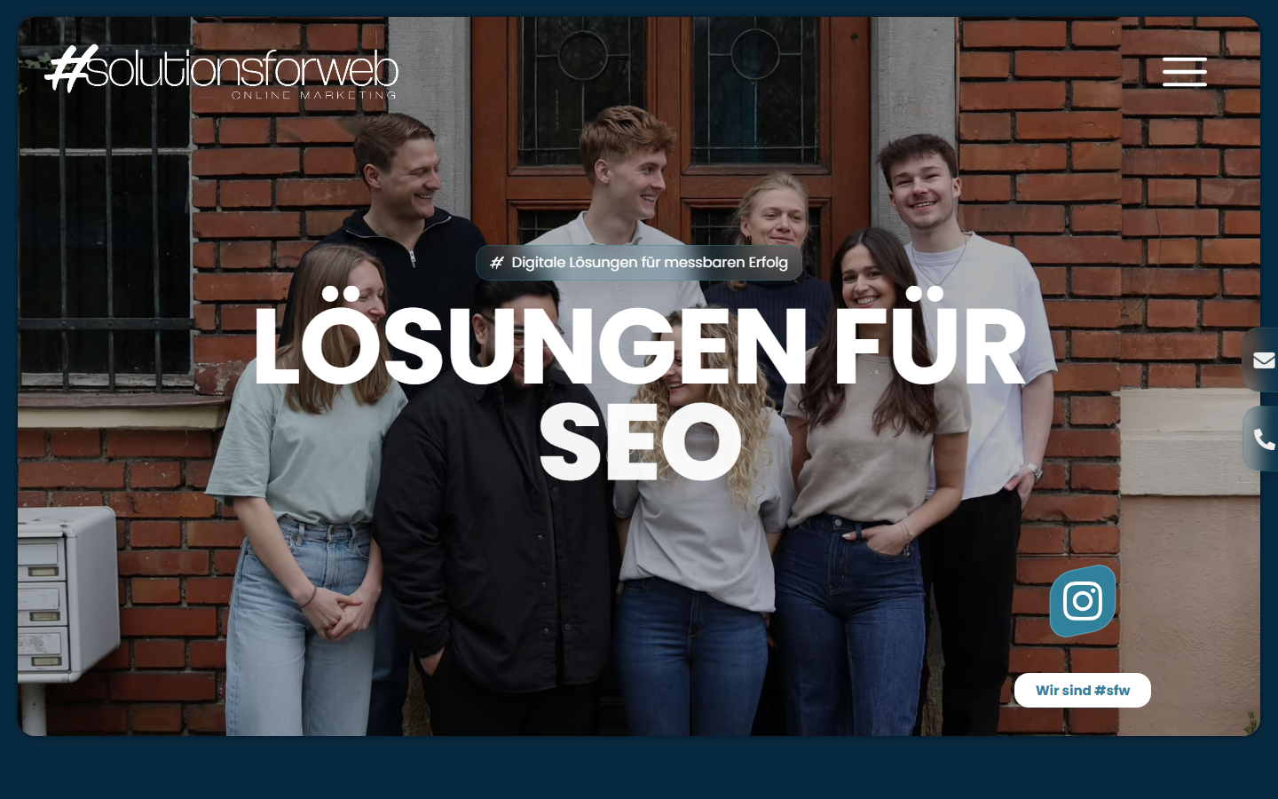 Startseite von Solutionsforweb GmbH, SEO-Agentur in Regensburg