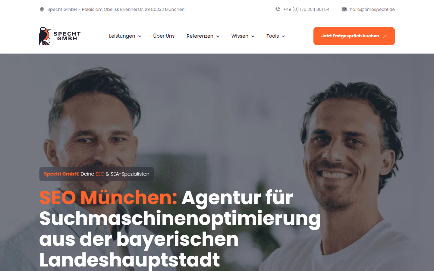 Startseite von Specht GmbH, SEO-Agentur in Deutschland