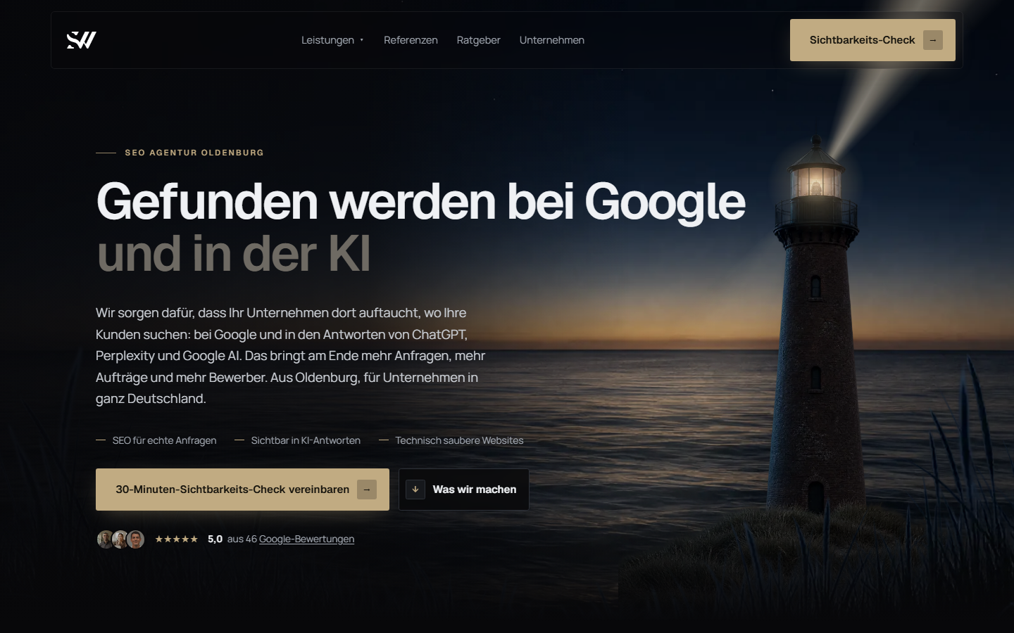 Startseite von Speckmann Webdesign GmbH, SEO-Agentur in Oldenburg