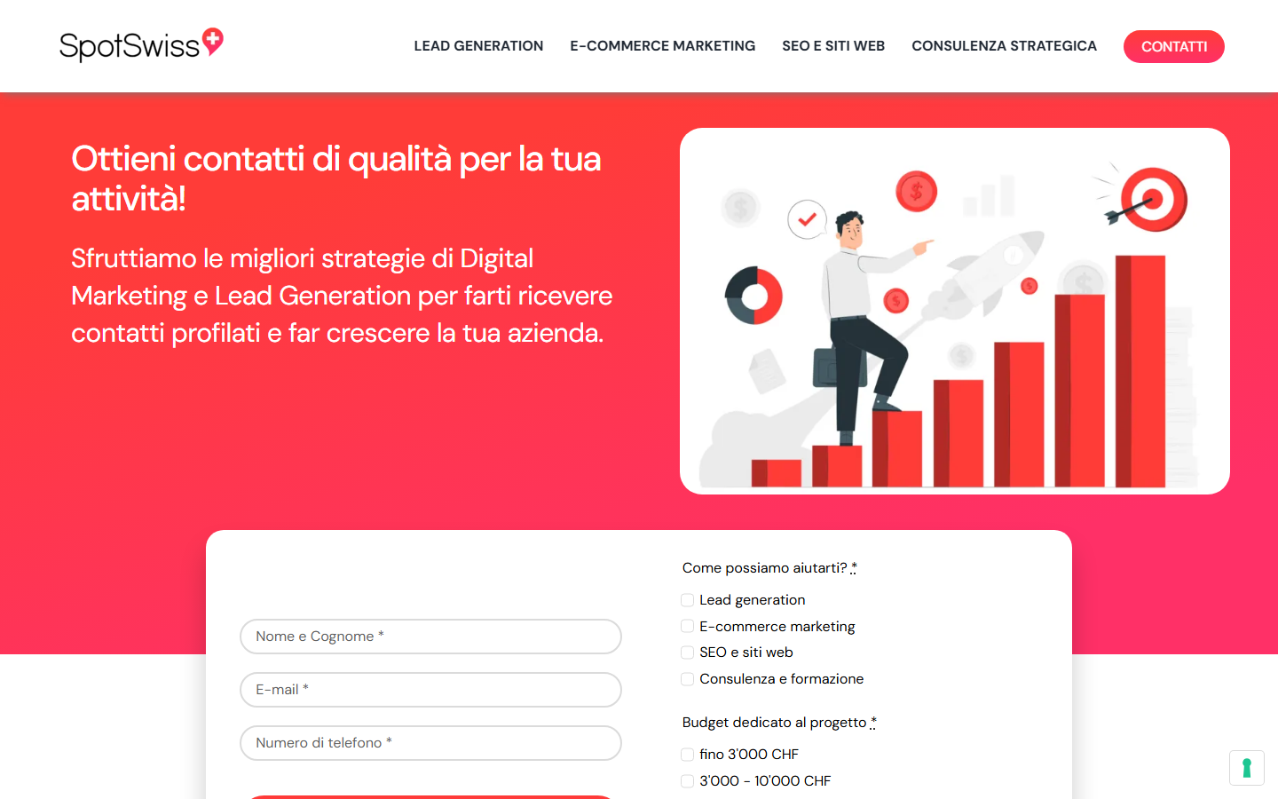 Startseite von SpotSwiss, SEO-Agentur in Lugano