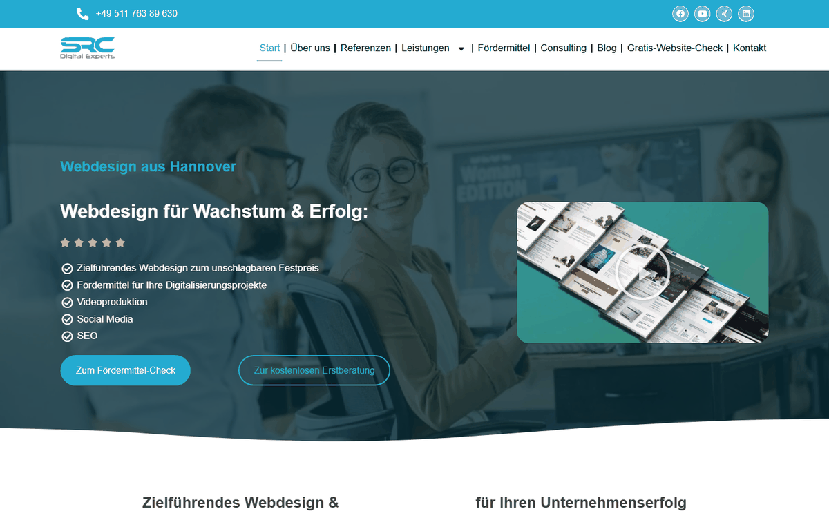 Startseite von SRC Unternehmensberatungs- & Verlagsgesellschaft mbH, SEO-Agentur in Hannover