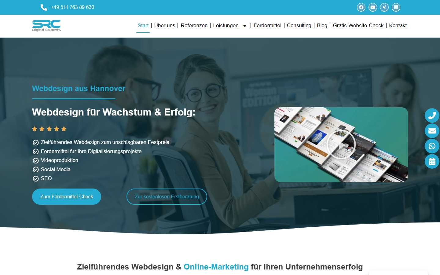 Startseite von SRC Unternehmensberatungs- & Verlagsgesellschaft mbH, SEO-Agentur in Niedersachsen