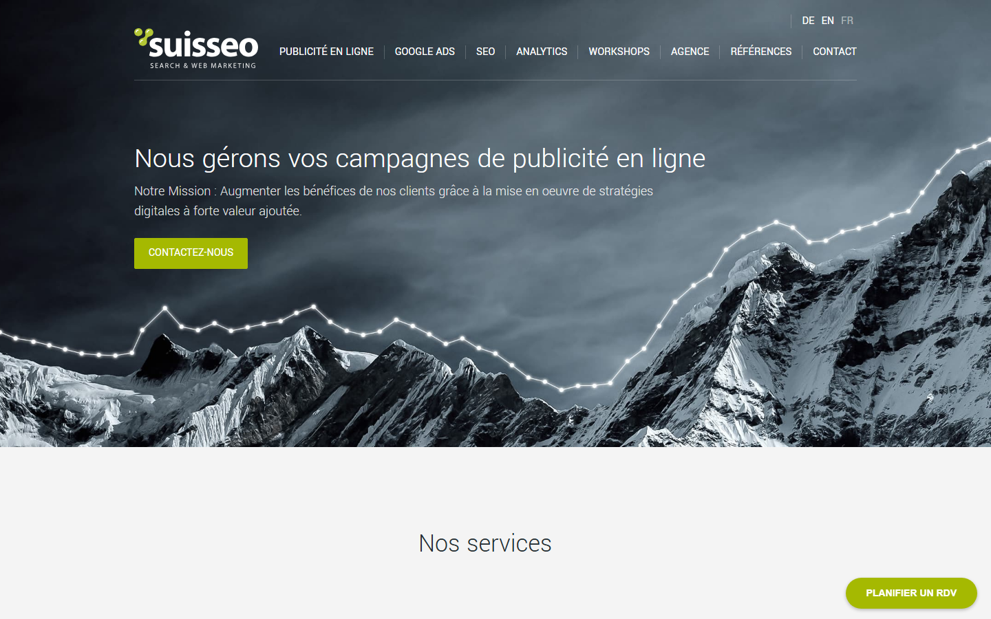 Startseite von Suisseo, SEO-Agentur in Lausanne