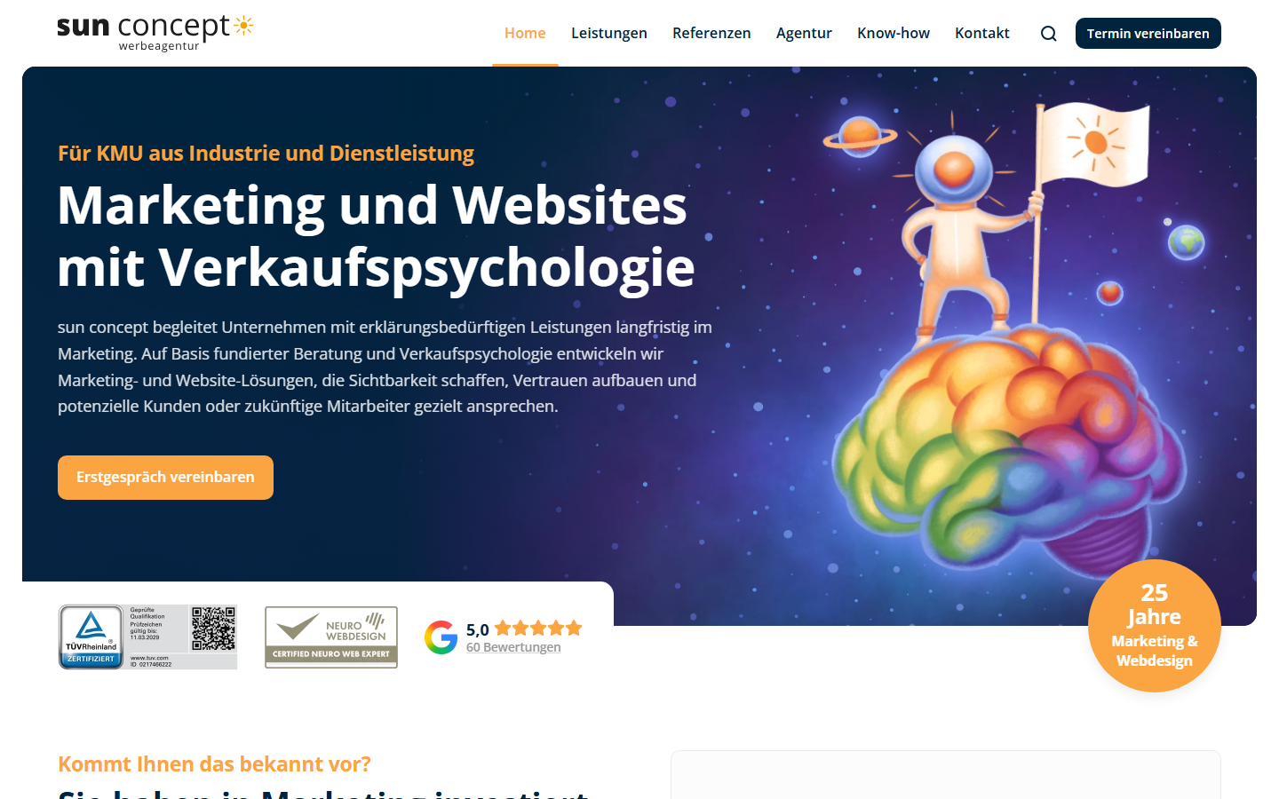 Startseite von sun concept, SEO-Agentur in Speyer
