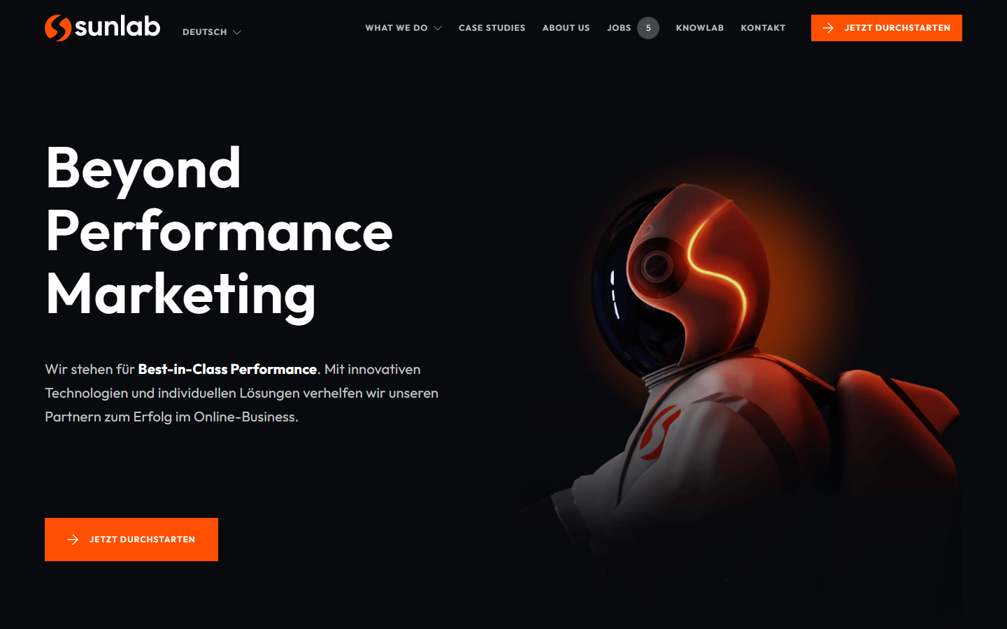 Startseite von Sunlab, SEO-Agentur in Aschaffenburg