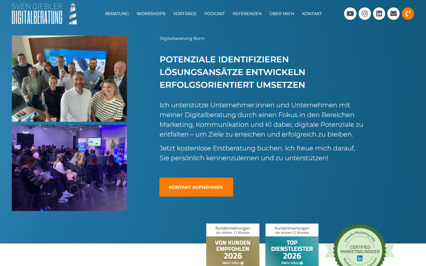 Startseite von Sven Giebler Digitalberatung, KI-Beratung in Bonn