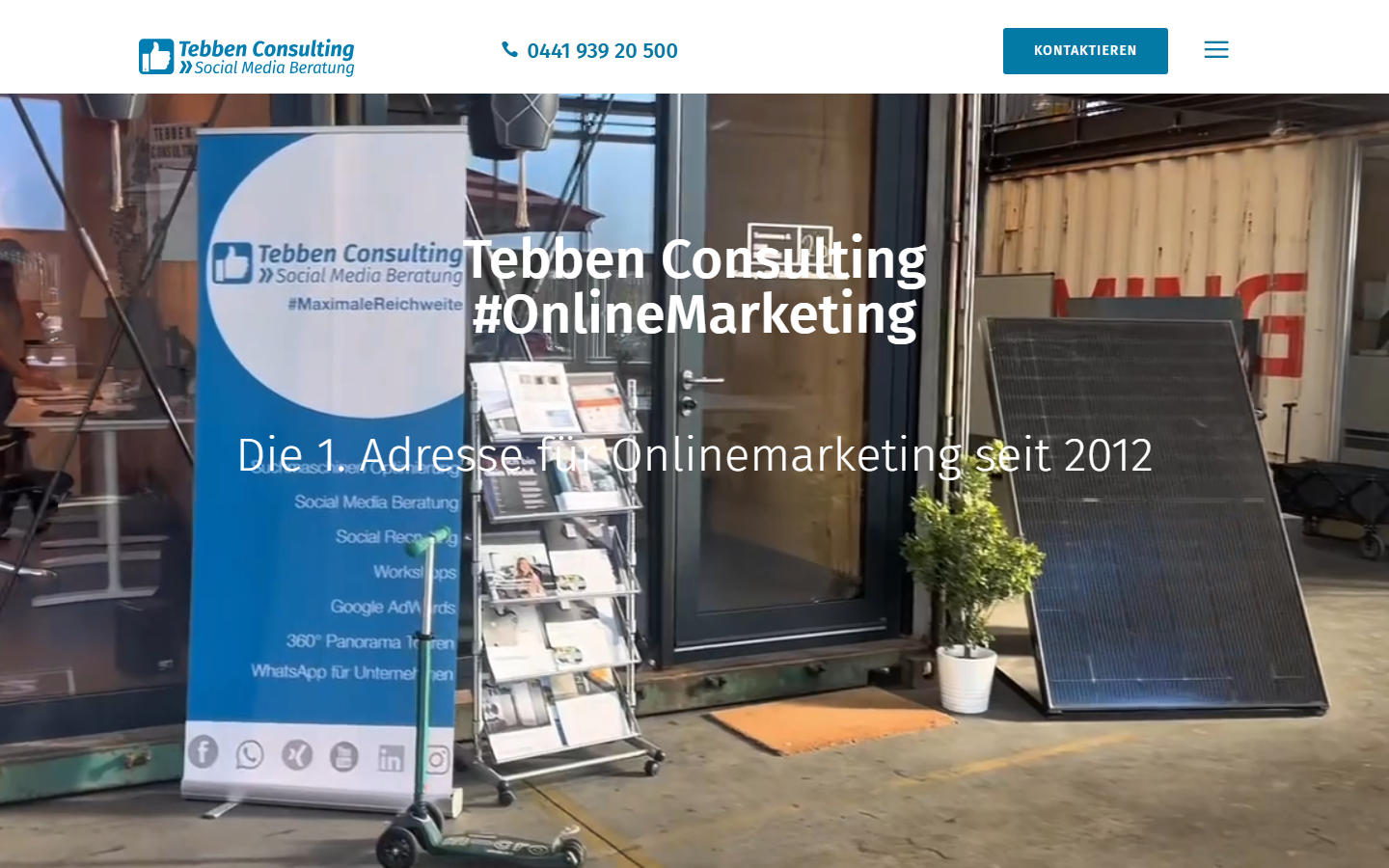 Startseite von Tebben Consulting, SEO-Agentur in Oldenburg