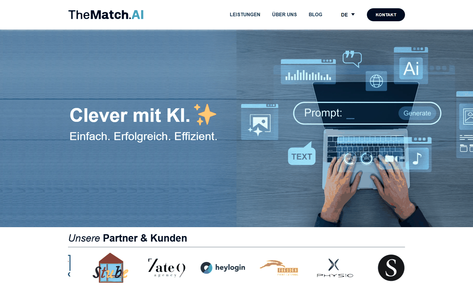 Startseite von TheMatch.AI GmbH, KI-Beratung in Köln