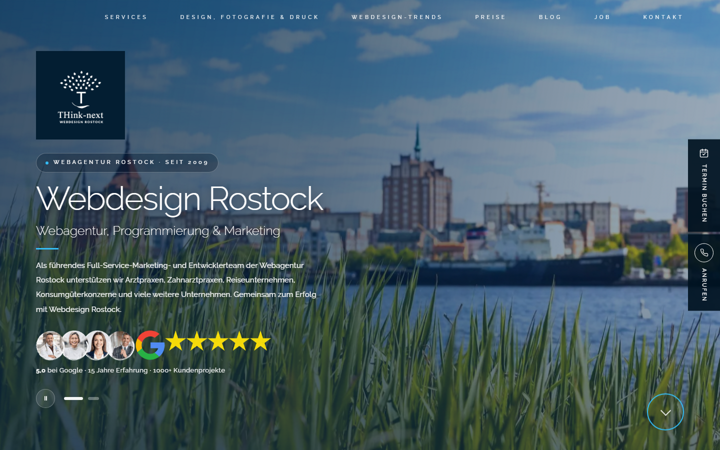 Startseite von THink-next Studio, SEO-Agentur in Mecklenburg-Vorpommern