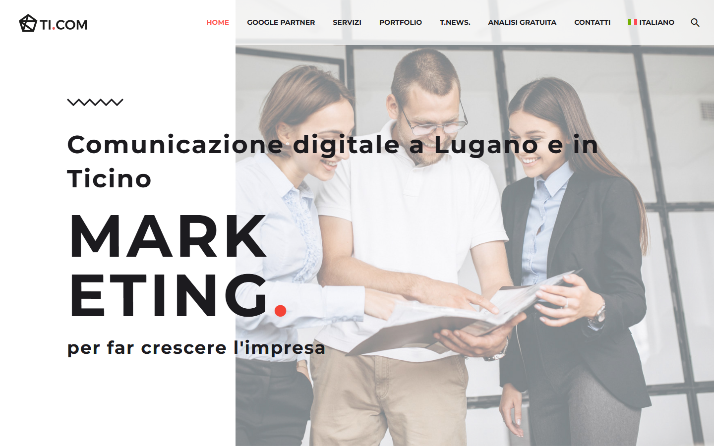Startseite von Ticino Comunicazione Sagl, SEO-Agentur in der Schweiz