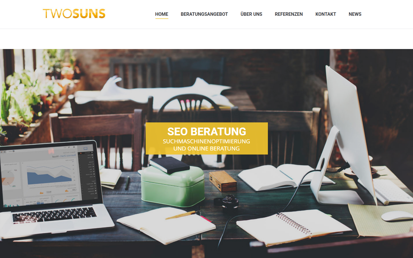 Startseite von TWOSUNS GmbH, SEO-Agentur in Thurgau