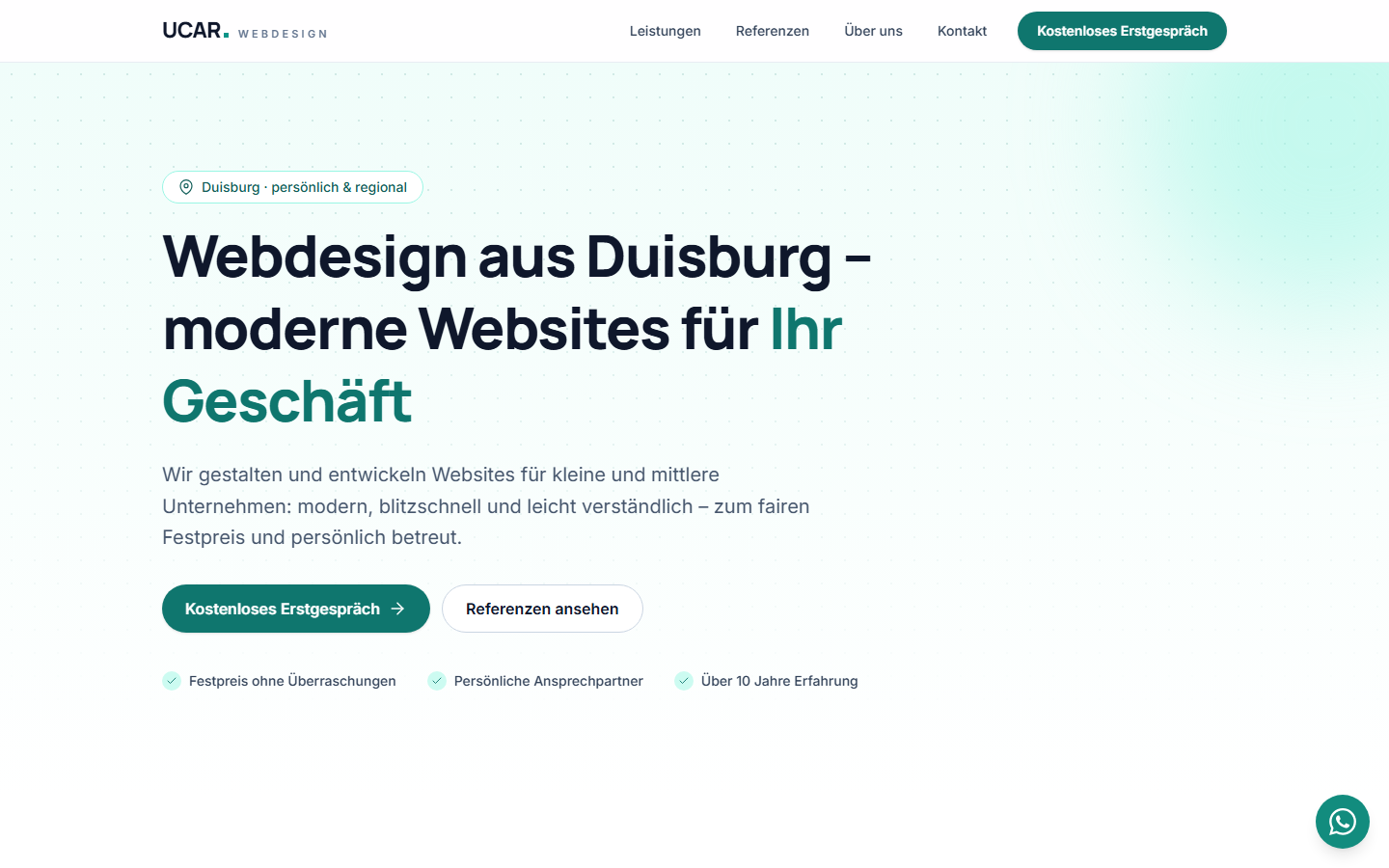 Startseite von UCAR.Webdesign, SEO-Agentur in Duisburg