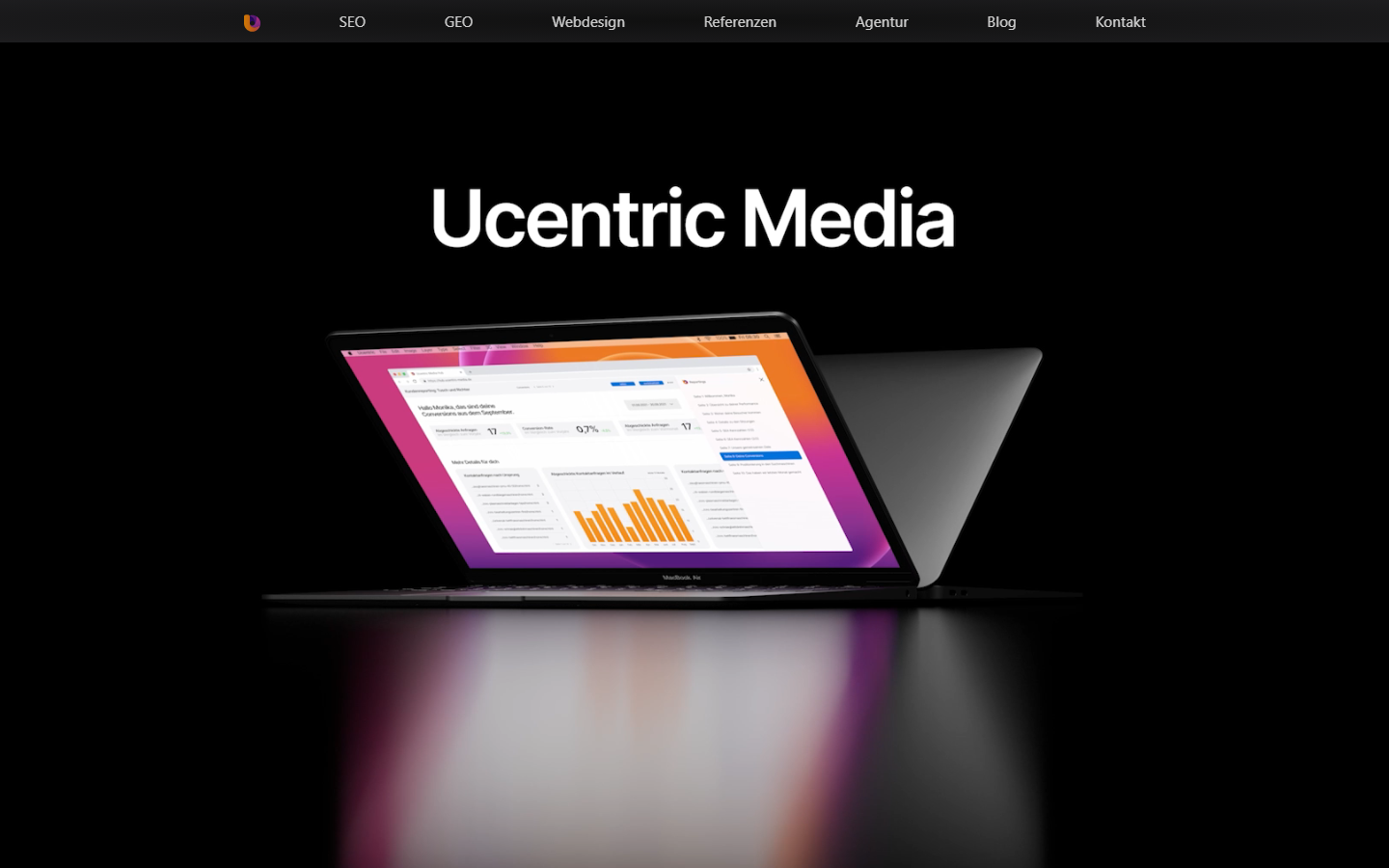 Startseite von Ucentric Media, SEO-Agentur in Regensburg