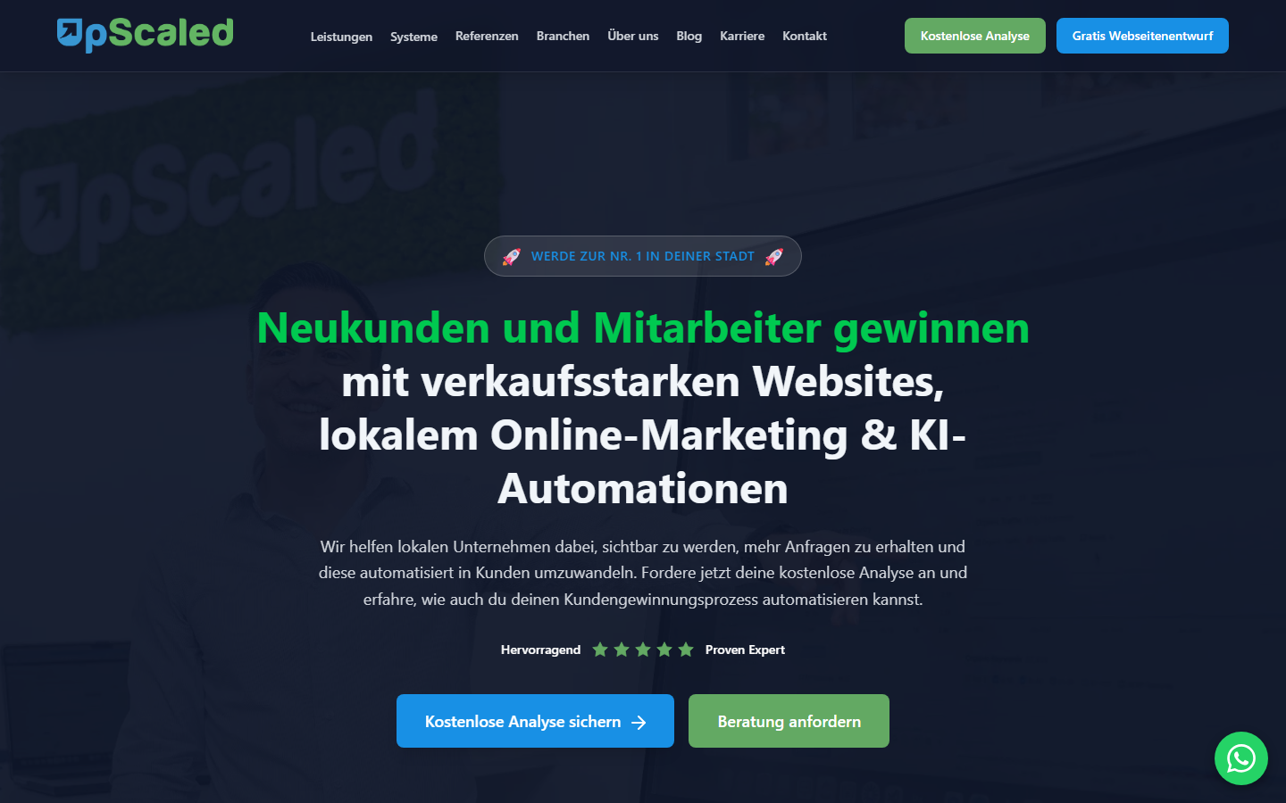 Startseite von Upscaled Media GmbH, SEO-Agentur in Koblenz