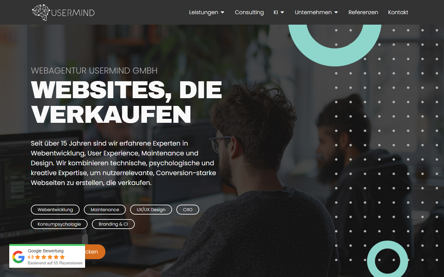Startseite von UserMind GmbH, SEO-Agentur in Würzburg