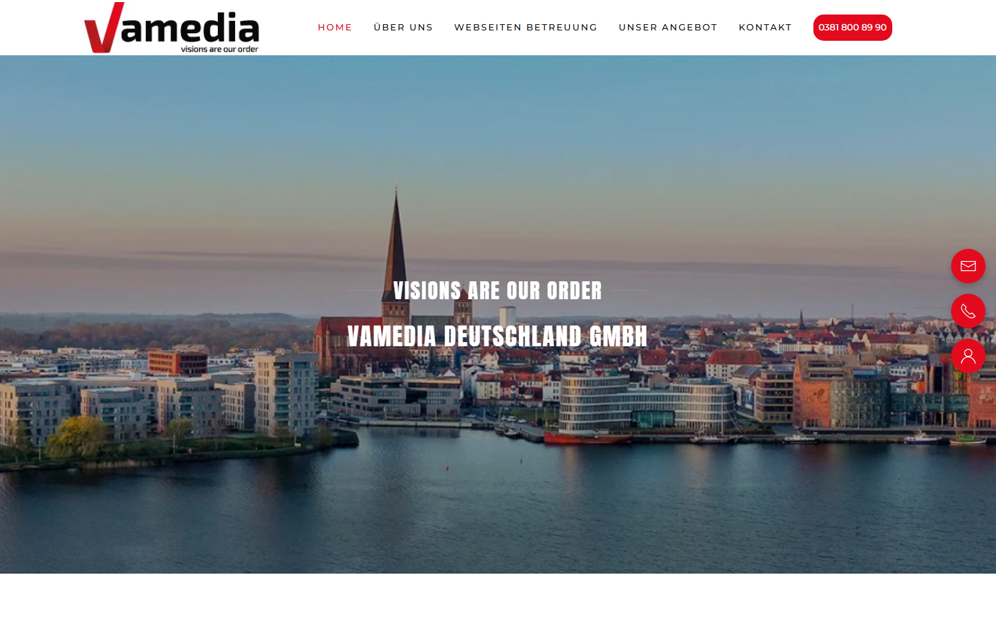 Startseite von Vamedia Deutschland GmbH, SEO-Agentur in Rostock