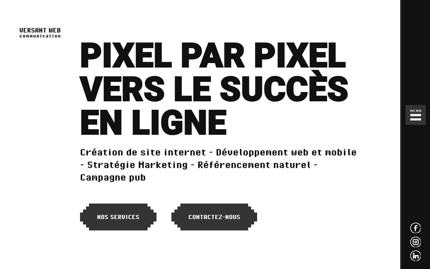 Startseite von Versant Web Communication, SEO-Agentur in Yverdon-les-Bains