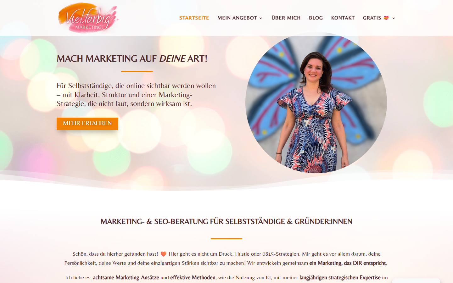 Startseite von Vielfarbig Marketing, SEO-Agentur in Mönchengladbach