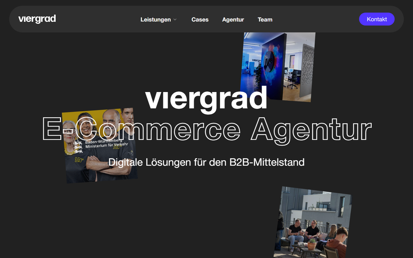 Startseite von viergrad GmbH, SEO-Agentur in Pforzheim
